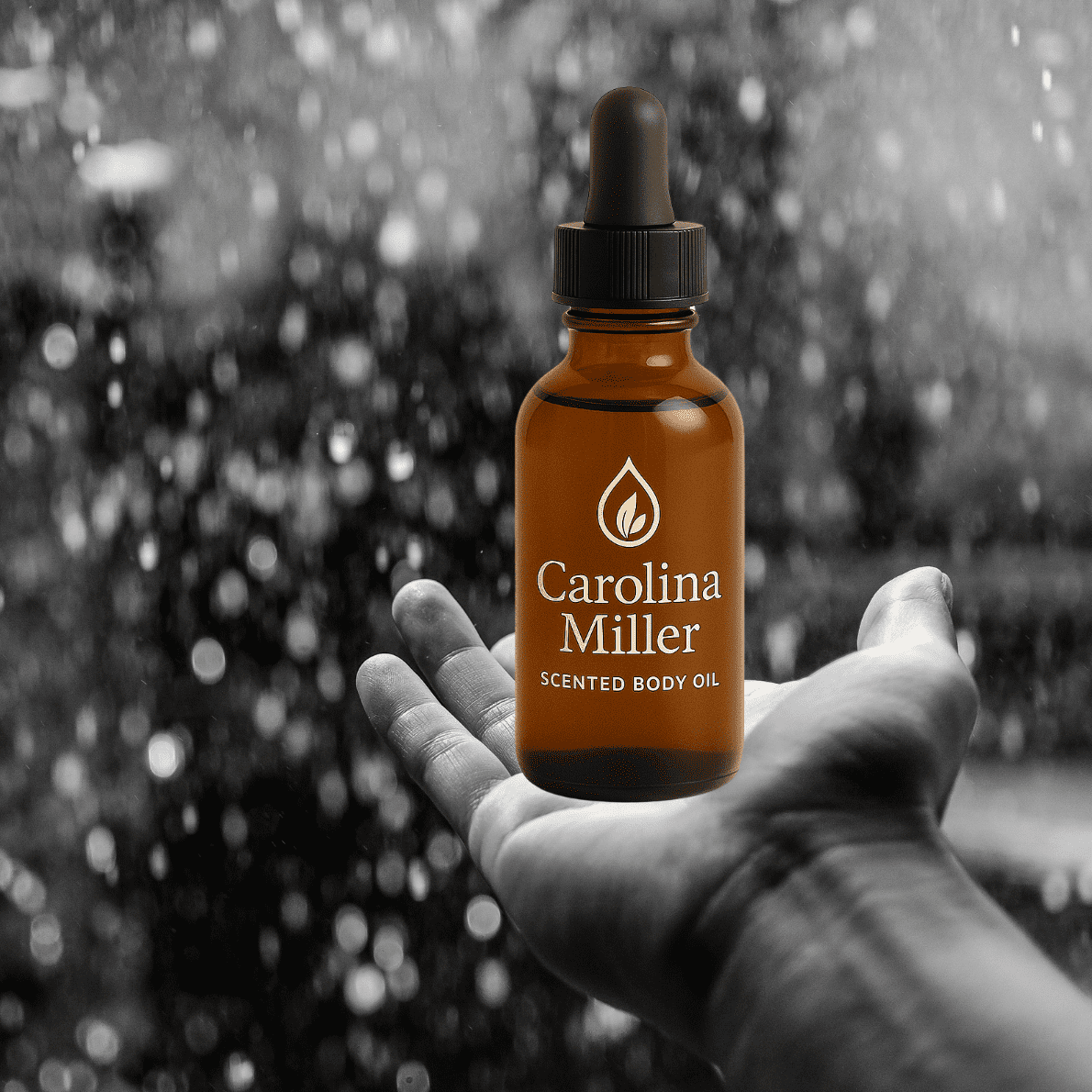 Scented Body Oil in Palm of a hand